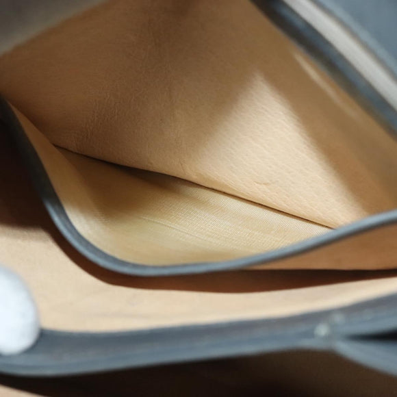 GUCCI Hand Bag Leather Gray Silver Auth mr1461