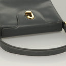 GUCCI Hand Bag Leather Gray Silver Auth mr1461-6