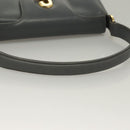 GUCCI Hand Bag Leather Gray Silver Auth mr1461-7