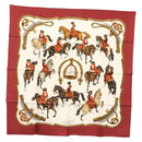 HERMES Carre 90 Scarf ""REPRISE"" Silk Red Auth mr1462-1
