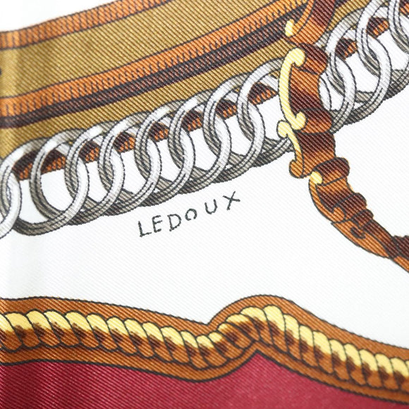 HERMES Carre 90 Scarf ""REPRISE"" Silk Red Auth mr1462