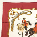 HERMES Carre 90 Scarf ""REPRISE"" Silk Red Auth mr1462-2
