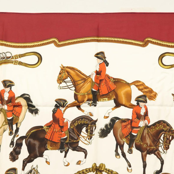 HERMES Carre 90 Scarf ""REPRISE"" Silk Red Auth mr1462