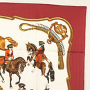 HERMES Carre 90 Scarf ""REPRISE"" Silk Red Auth mr1462-4
