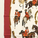 HERMES Carre 90 Scarf ""REPRISE"" Silk Red Auth mr1462-5