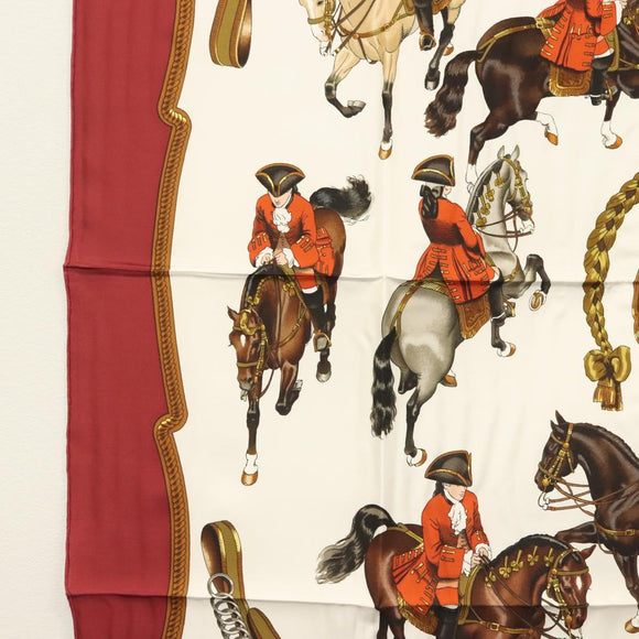 HERMES Carre 90 Scarf ""REPRISE"" Silk Red Auth mr1462