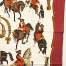 HERMES Carre 90 Scarf ""REPRISE"" Silk Red Auth mr1462-7