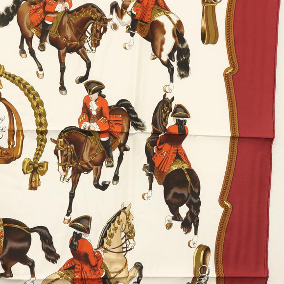 HERMES Carre 90 Scarf ""REPRISE"" Silk Red Auth mr1462