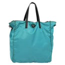 PRADA Tote Bag Nylon Blue Silver Auth mr1463-1