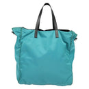 PRADA Tote Bag Nylon Blue Silver Auth mr1463-2