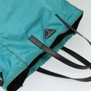 PRADA Tote Bag Nylon Blue Silver Auth mr1463-6