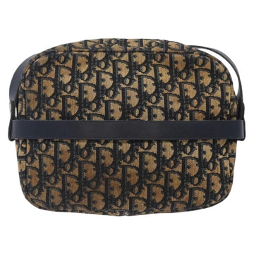 Christian Dior Trotter Canvas Shoulder Bag Navy Gold Auth mr1464 - 0