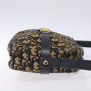Christian Dior Trotter Canvas Shoulder Bag Navy Gold Auth mr1464-3