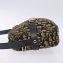 Christian Dior Trotter Canvas Shoulder Bag Navy Gold Auth mr1464-4