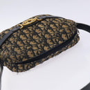 Christian Dior Trotter Canvas Shoulder Bag Navy Gold Auth mr1464-6