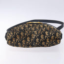 Christian Dior Trotter Canvas Shoulder Bag Navy Gold Auth mr1464-5