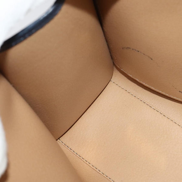 Christian Dior Trotter Canvas Hand Bag PVC Leather 2way Gold Navy Auth mr1465