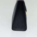 Christian Dior Trotter Canvas Hand Bag PVC Leather 2way Gold Navy Auth mr1465-3