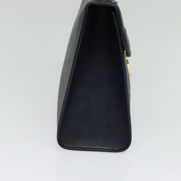 Christian Dior Trotter Canvas Hand Bag PVC Leather 2way Gold Navy Auth mr1465