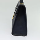 Christian Dior Trotter Canvas Hand Bag PVC Leather 2way Gold Navy Auth mr1465-4