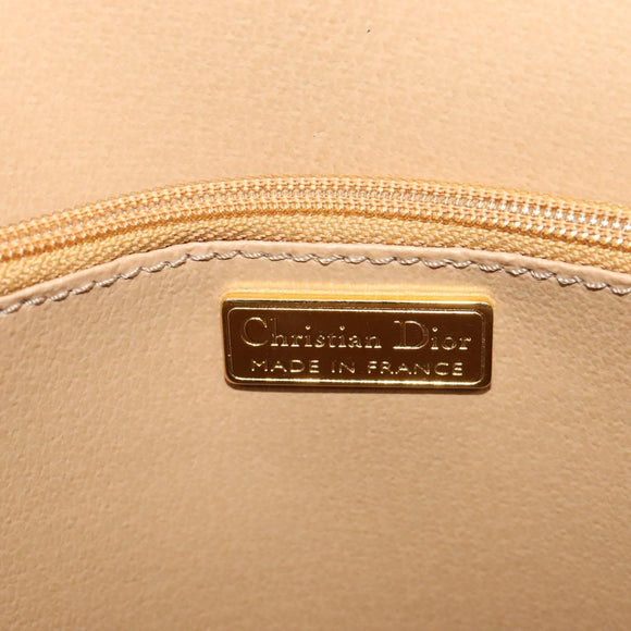 Christian Dior Trotter Canvas Hand Bag PVC Leather 2way Gold Navy Auth mr1465