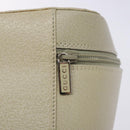 GUCCI Vanity Pouch Leather Beige Silver 039 2020 0710 Auth mr1466-9