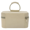 GUCCI Vanity Pouch Leather Beige Silver 039 2020 0710 Auth mr1466-2