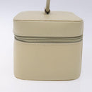 GUCCI Vanity Pouch Leather Beige Silver 039 2020 0710 Auth mr1466-3