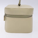 GUCCI Vanity Pouch Leather Beige Silver 039 2020 0710 Auth mr1466-4