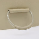 GUCCI Vanity Pouch Leather Beige Silver 039 2020 0710 Auth mr1466-7