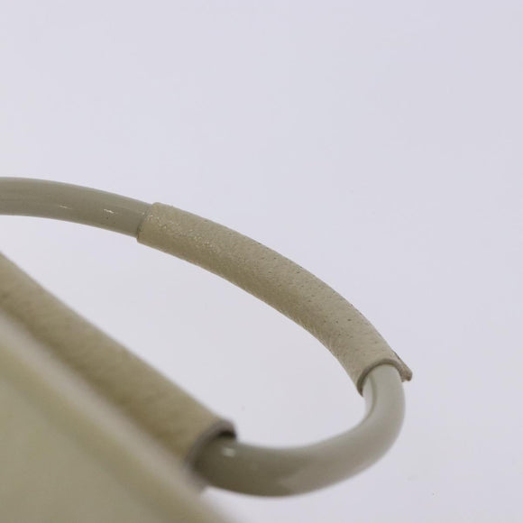 GUCCI Vanity Pouch Leather Beige Silver 039 2020 0710 Auth mr1466