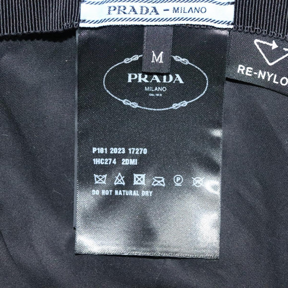 PRADA Cap Nylon M Black Auth mr1473