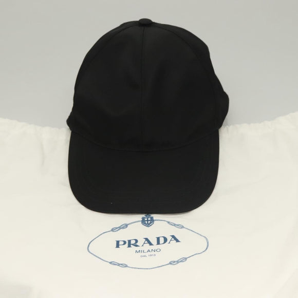 PRADA Cap Nylon M Black Auth mr1473