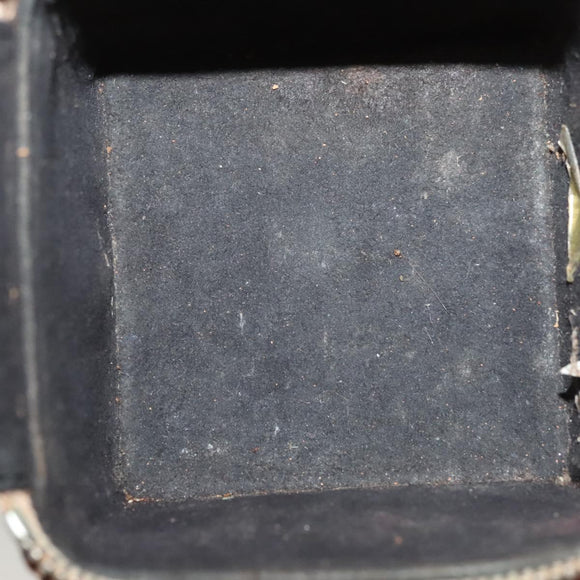 CHANEL Choco Bar Cube Pouch Patent leather Brown Silver CC Auth mr1474