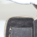 CHANEL Choco Bar Cube Pouch Patent leather Brown Silver CC Auth mr1474-18