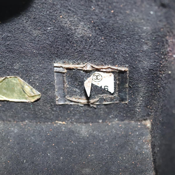 CHANEL Choco Bar Cube Pouch Patent leather Brown Silver CC Auth mr1474