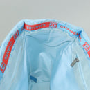 CHANEL New Travel Line Hand Bag Nylon Light Blue CC Auth mr1475-19