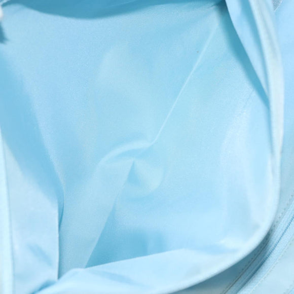 CHANEL New Travel Line Hand Bag Nylon Light Blue CC Auth mr1475