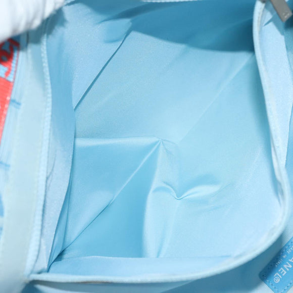 CHANEL New Travel Line Hand Bag Nylon Light Blue CC Auth mr1475