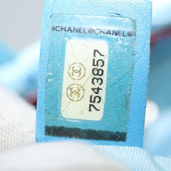 CHANEL New Travel Line Hand Bag Nylon Light Blue CC Auth mr1475