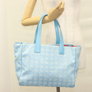 CHANEL New Travel Line Hand Bag Nylon Light Blue CC Auth mr1475-22