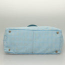 CHANEL New Travel Line Hand Bag Nylon Light Blue CC Auth mr1475-5