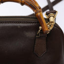 GUCCI Bamboo Shoulder Bag Leather 2way Brown Gold 007 2032 0281 Auth mr1478-19