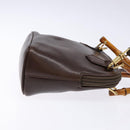 GUCCI Bamboo Shoulder Bag Leather 2way Brown Gold 007 2032 0281 Auth mr1478-3