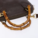 GUCCI Bamboo Shoulder Bag Leather 2way Brown Gold 007 2032 0281 Auth mr1478-7