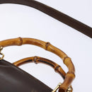 GUCCI Bamboo Shoulder Bag Leather 2way Brown Gold 007 2032 0281 Auth mr1478-14
