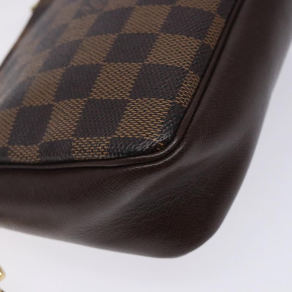 LOUIS VUITTON Damier Ebene Trousse Makeup Pouch N51982 LV Auth mr1493