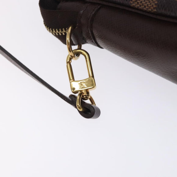 LOUIS VUITTON Damier Ebene Trousse Makeup Pouch N51982 LV Auth mr1493