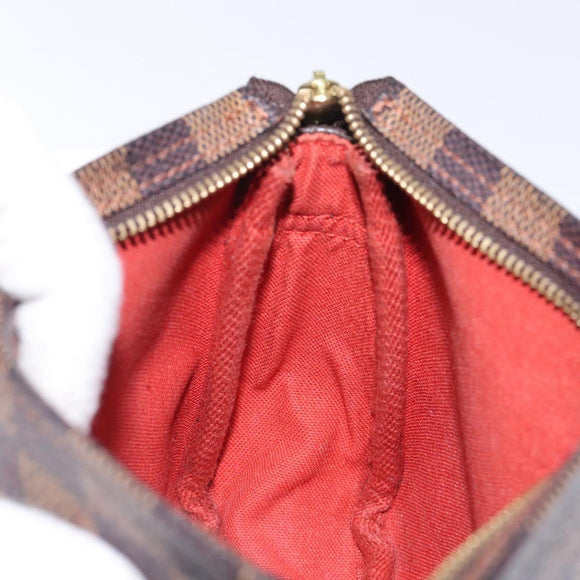 LOUIS VUITTON Damier Ebene Trousse Makeup Pouch N51982 LV Auth mr1493