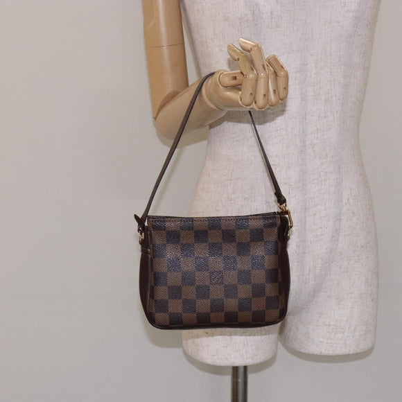 LOUIS VUITTON Damier Ebene Trousse Makeup Pouch N51982 LV Auth mr1493